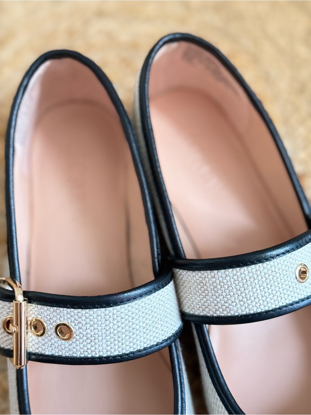 L🌾 JCrew Mary Jane Block Heel Flats with Black Trim EUC - Picture 5 of 9